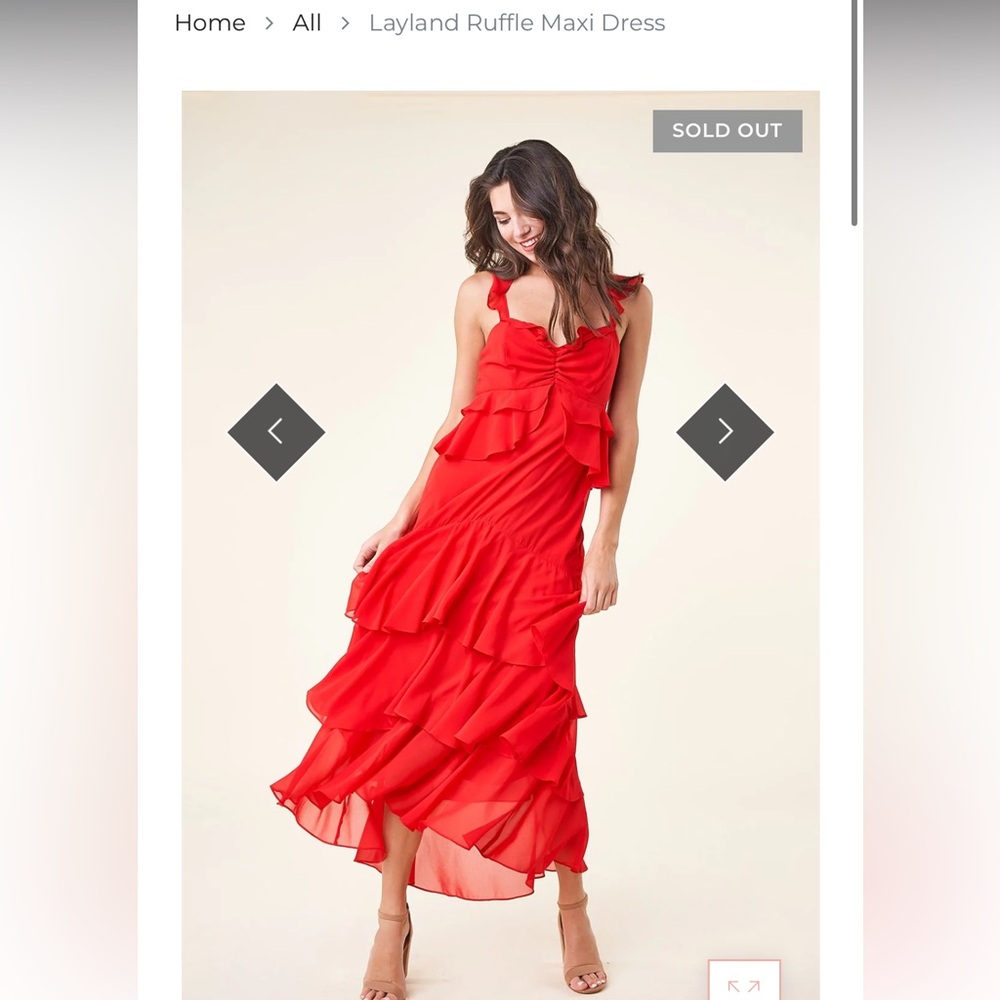 Sugar Lips Red Ruffled Dress - Picture 7 of 8